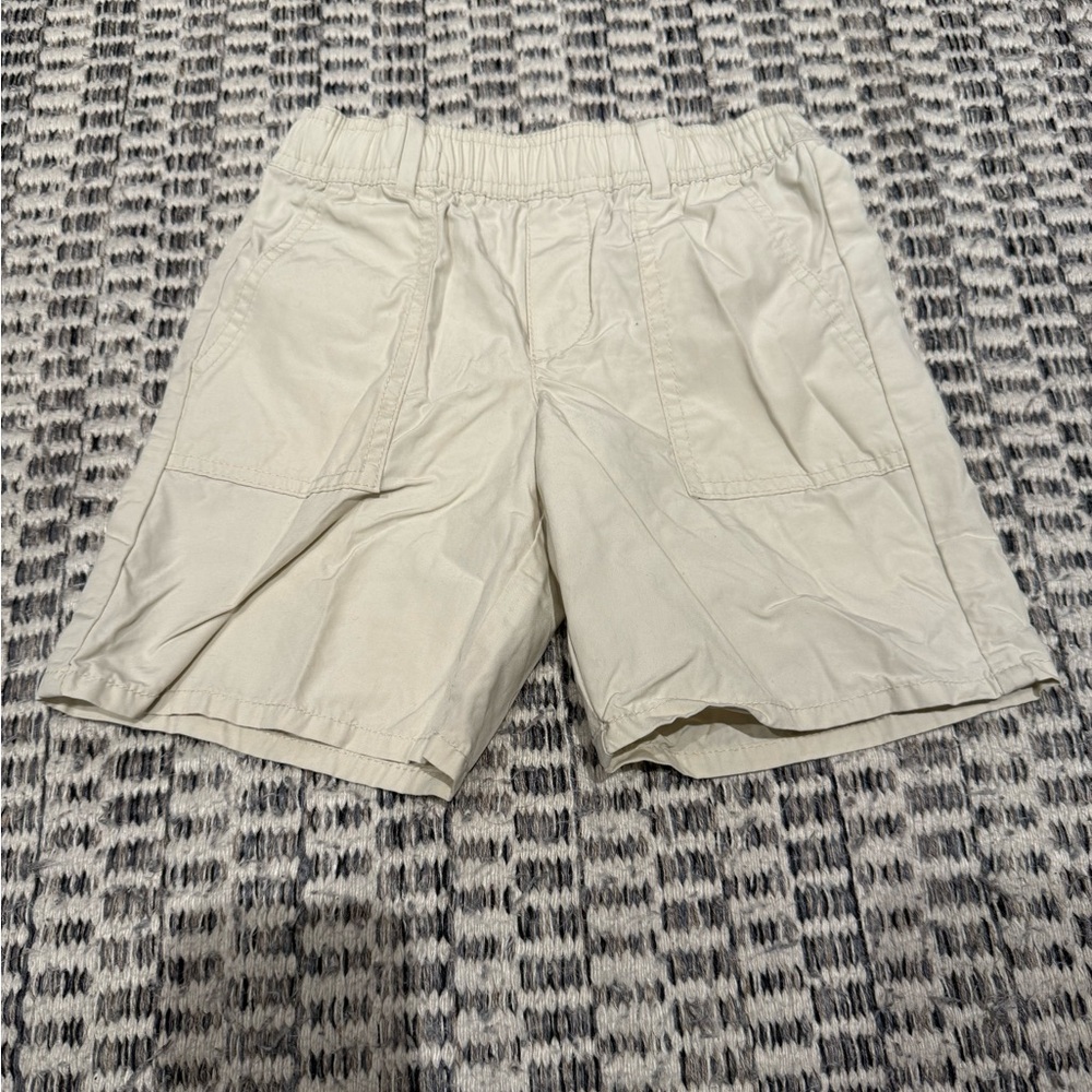 Jacadi Cream Elastic-Waist khaki Shorts Size 4
